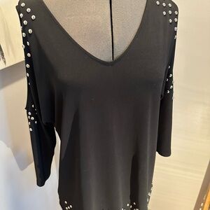 Black Studded Women's Top